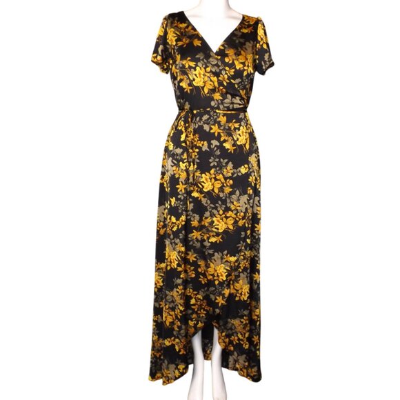 new BALTIC BORN Maxi Dress, S, Krystal, Wrap, Black/Golden Floral, Short sleeve - Picture 6 of 13